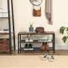 Mesh Shelves Shoe Bench LBS74X 4