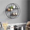 Round Metal Wall Shelf LFS01BK 3
