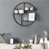 Round Metal Wall Shelf LFS01BK 4