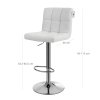 Barhocker 2er Set Kunstleder Weiss LJB64W 6