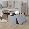 Linen Fabric Storage Ottoman LSF47G 3