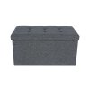 Linen Fabric Storage Ottoman LSF47K 2