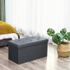 Linen Fabric Storage Ottoman LSF47K 3