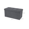 Linen Fabric Storage Ottoman LSF47K 8