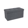 Linen Fabric Storage Ottoman LSF47K 1