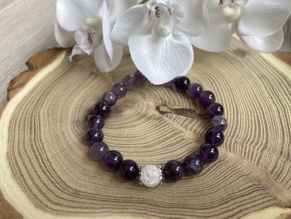 Family - náramek z ametystu a křišťálu