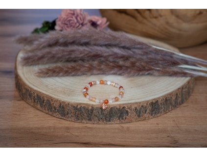 Angel - náramek z křišťálu, karneolu a slunečního kamene