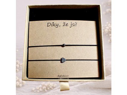 SET: Kulička a srdíčko - hematitové