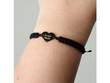 By Evka macrame náramek se srdíčkem s gravírováním ''JSI MOJE VŠECKO'' chirurgická ocel (2)