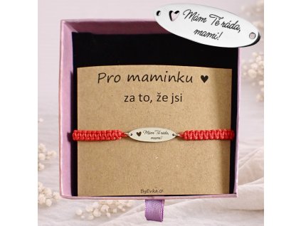 ''Mám Tě ráda, mami!'' - náramek s textem
