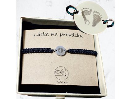 Otisk nožičky nebo nožiček (např. dětí) - náramek