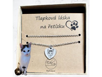 By Evka psí portrét na řetízku v srdíčku náhrdelník z chirurgické oceli dárek pro pejskařku (4)