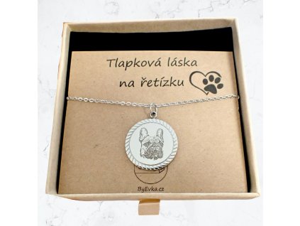 By Evka řetízek na krk s portrétem psa domácí mazlíček tlapková láska dárek pro pejskaře (5)