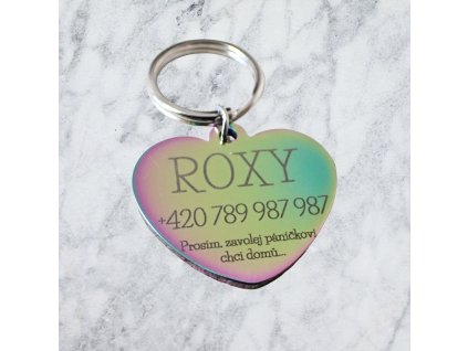 By Evka psí známka ve tvaru srdíčka nerezová chirurgická ocel barevná (2)