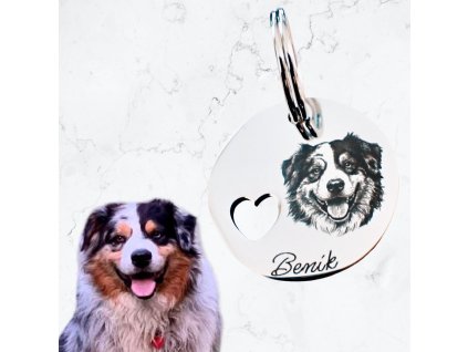 By Evka - přívěsek na klíče - klíčenka s portrétem vašeho domácího mazlíčka (pes, kočka)