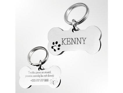 By Evka stříbrná psí známka z chirurgické oceli ve tvaru tlapky (3)