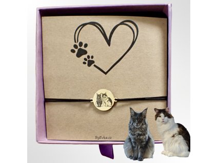 By Evka gravírované zvíře na náramku pes, kočka, domácí mazlíček chirurgická ocel (5)