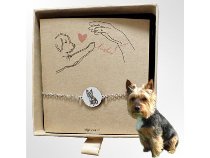 By Evka gravírované zvíře na náramku pes, kočka, domácí mazlíček chirurgická ocel (21)