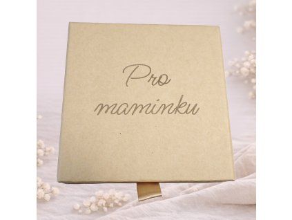 Dárková krabička hnedá s gravírovaným textem