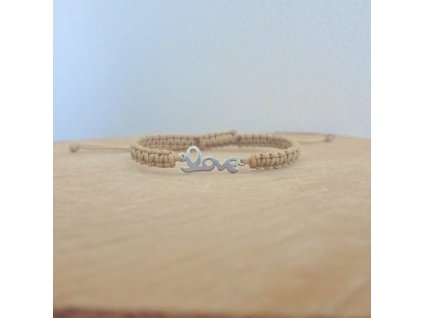 By Evka |Šňůrkový nebo macrame náramek z nylonu | LOVE náramek | Dárek pro partnerku | Dárek z lásky |Dárková kartička s vlastním textem