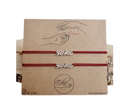 By Evka | Láska z chirurgické oceli | Šňůrkový náramek s láskou | Jednoduchý náramek | Dárek pro maminku | Minimalistický náramek | Dárek pro sestru | Dárek pro kamarádku | Dárek pro babičku | Dárek z lásky | Dárek pro přítelkyni | Dárek pro manželku | Dárek k Valentýnu | Valentýnský dárek | Originální dárek z lásky | Dárek k narozeninám | Set náramků | Dárek pro dva | Máma a dcera