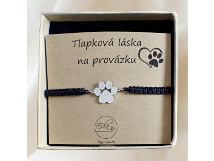 By Evka macrame náramek s tlapkou z chirurgické oceli (1)