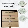 SET: Gravírovaní na kulatém mezidílu - 2 náramky s textem na přání