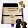 By Evka macrame náramek se zlatým medailonkem s gravírovanými pejsky podle fotky (2)