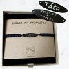 Gravírování vlastního textu na černý ovál - náramek s textem na přání