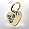 By Evka klíčenka s portrétem domácího mazlíčka zlaté srdíčko s tlapkou klíčenka dárek pro pejskaře (4)