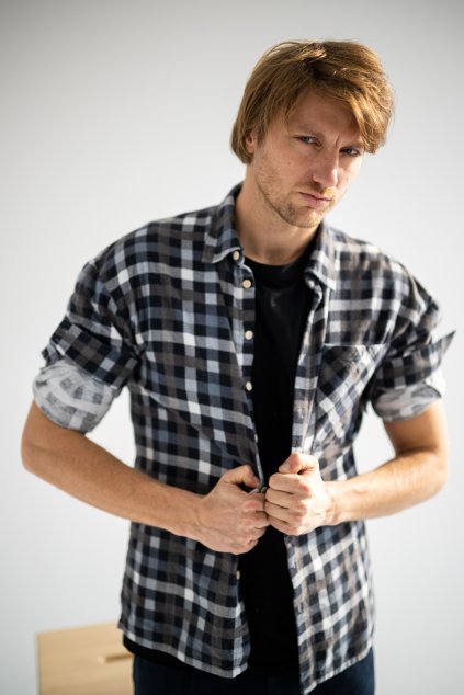 Pánská flanelová košile hnědá