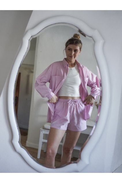 Pyžamová dámská košile růžová