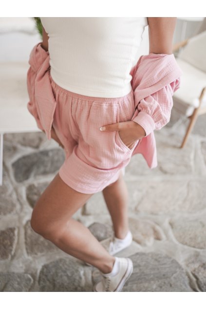 Muslin shorts pink
