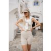 Ribbed biker shorts beige