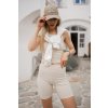 Ribbed biker shorts beige