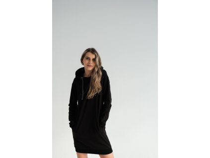 Sweatshirt dress with a hood black (Velikost M)