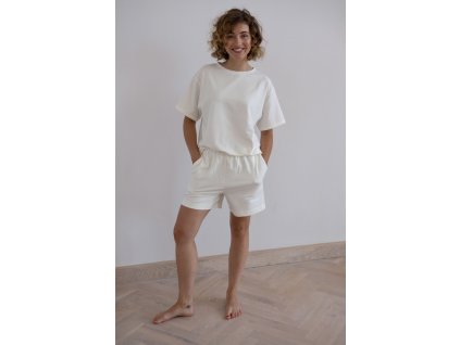 Loungewear shorts cream (Velikost L)