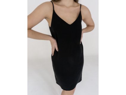 Spaghetti strap dress black (Velikost L)