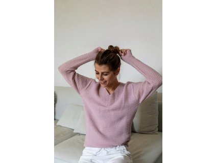 Oversized wool sweater pink (Velikost L)