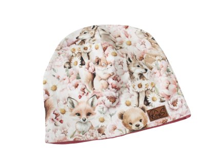 KLASICKÁ ČEPICE LESNÍ ZVÍŘÁTKA V KVĚTECH