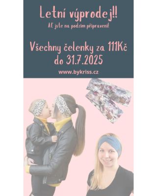 Je tu Letní čelenkový výprodej ! Všechny čelenky za 111 kč !! Vylepšete svůj šatník stylovou novou čelenkou, teď je ten...