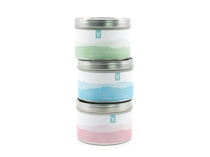 Plechovka 95x65mm - 400ml s průhledným uzávěrem - modrá etiketa
