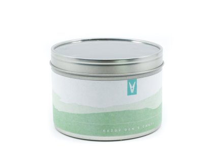 Plechovka 95x65mm - 400ml s průhledným uzávěrem - zelená etiketa