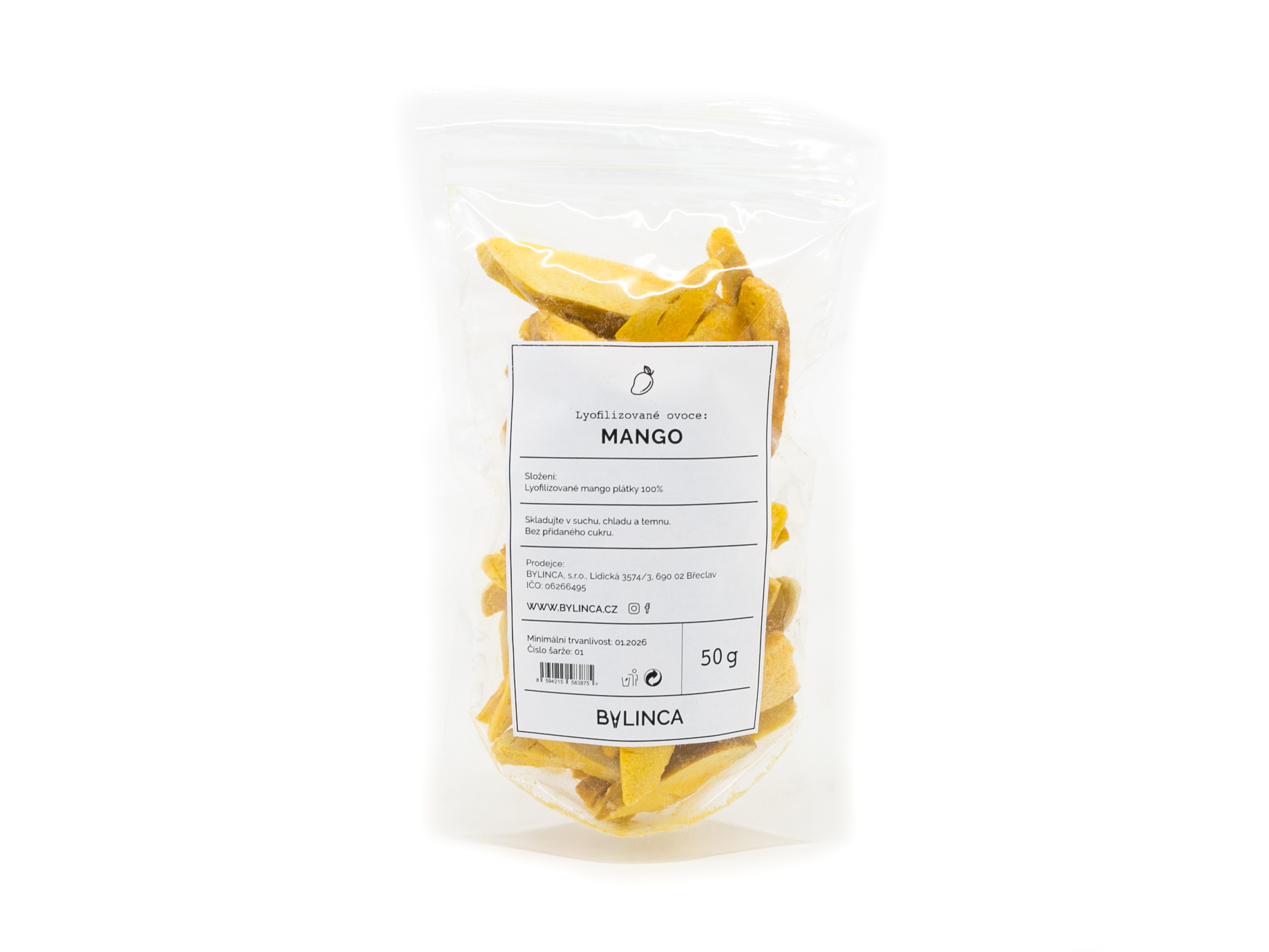 BYLINCA Lyofilizované mango plátky 50g