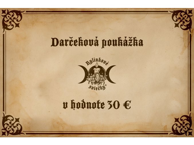 Darčeková poukážka 30€