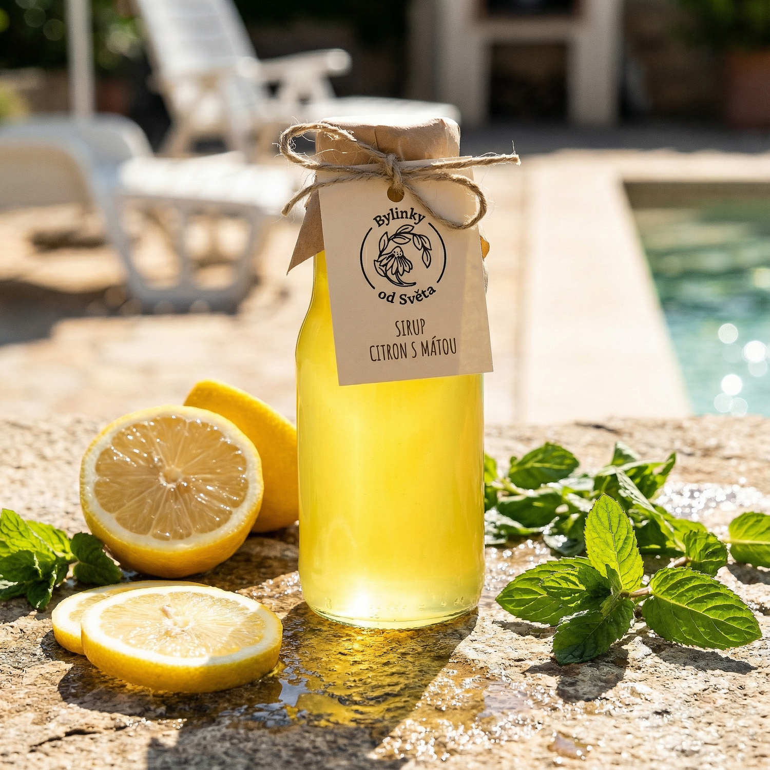 Citronový sirup s mátou Bylinky od Světa – svěží citrusová chuť