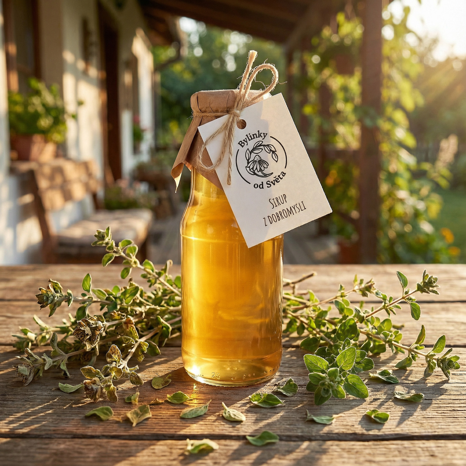 Dobromyslový sirup Bylinky od Světa – bylinný sirup z kvetoucí natě dobromysli