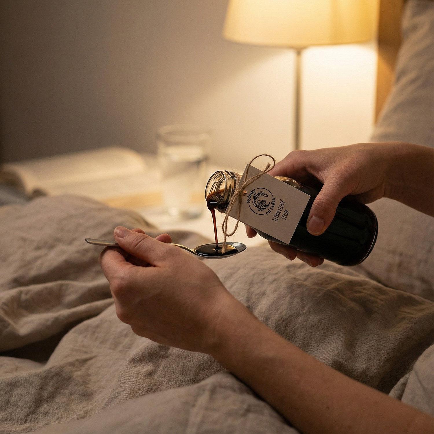 Jitrocelový sirup v čaji a studeném nápoji