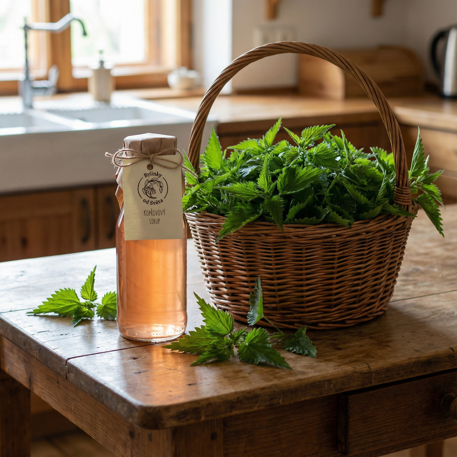 Domácí limonáda z kopřivového sirupu Bylinky od Světa