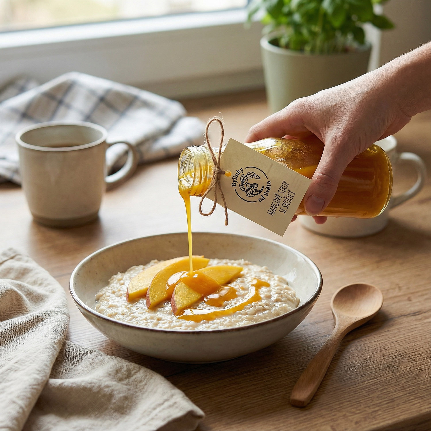 Domácí limonáda z mangového sirupu se skořicí Bylinky od Světa